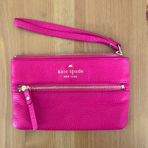 Pink Kate Spade wristlet, gently used